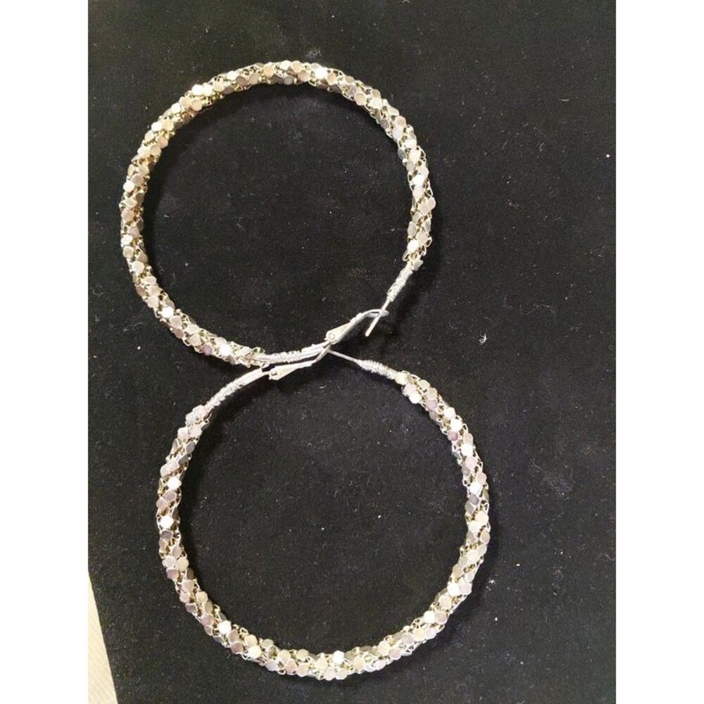 Silver Toned Vintage Hoops